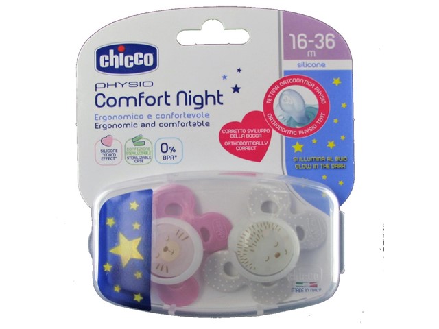 Chupete Physio Comfort silicona niña 16-36 m (2 unid) de Chicco